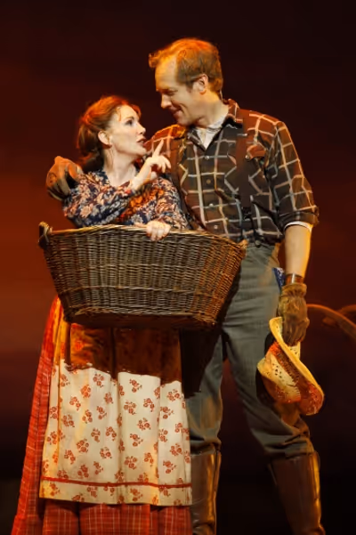 Melissa Gilbert as Caroline Ingalls and Steve Blanchard as Charles Ingalls Photo